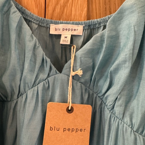 Blu Pepper Teal Tiered Dress - Picture 2 of 6